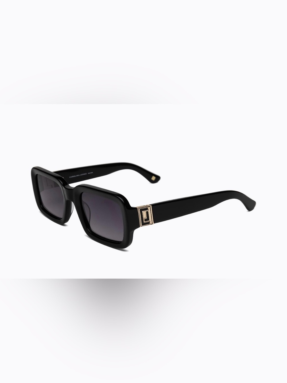 NWT Carolina Lemke Berlin - Black Soliq Model Sunglasses with CL Gold Logo